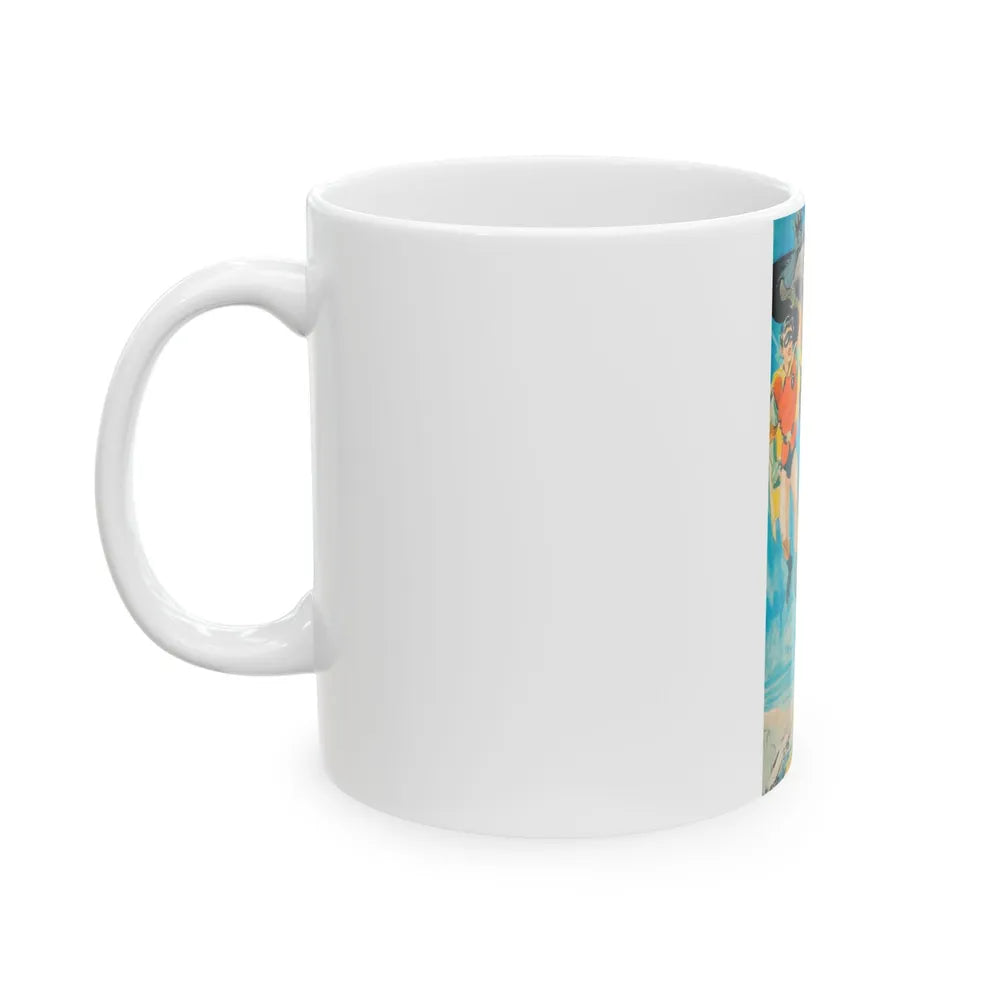 Batman and Robin, movie poster illustrations (1) - White Coffee Mug-Go Mug Yourself