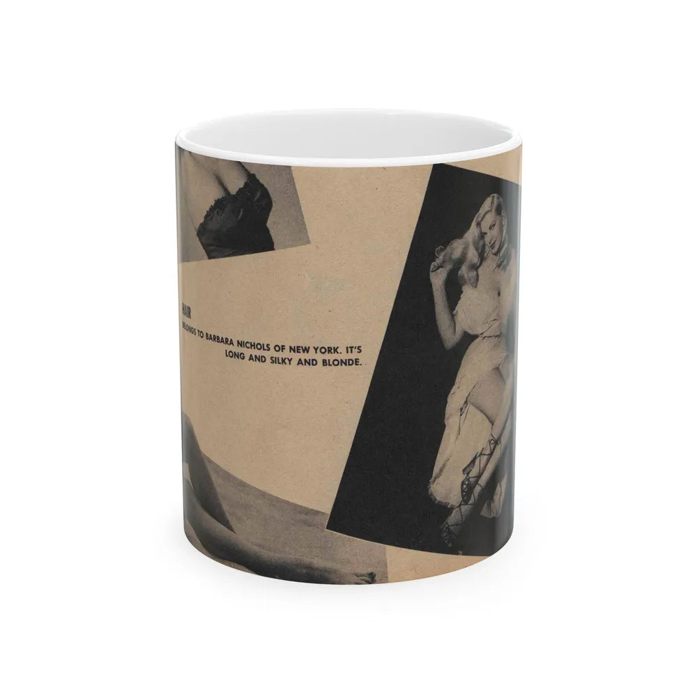 Barbara Nichols #267 - 1 Page with, 1 small B&W Photo & Caption from Cover Girls Models Mag. '53 (Vintage Female Icon) White Coffee Mug-11oz-Go Mug Yourself