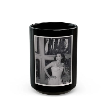 Faith Domergue #185 (Vintage Female Icon) Black Coffee Mug-15oz-Go Mug Yourself