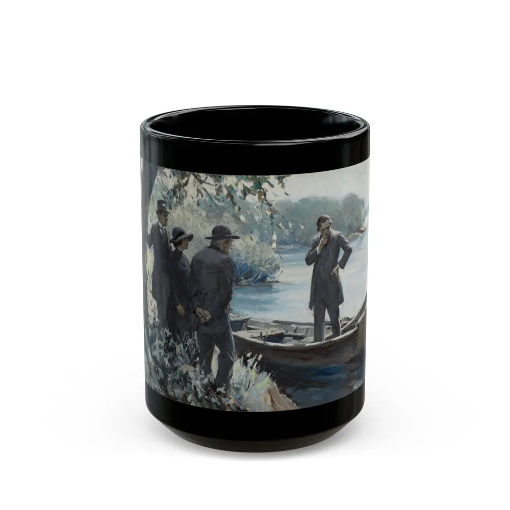 Figures by a Lake - Black Coffee Mug-15oz-Go Mug Yourself