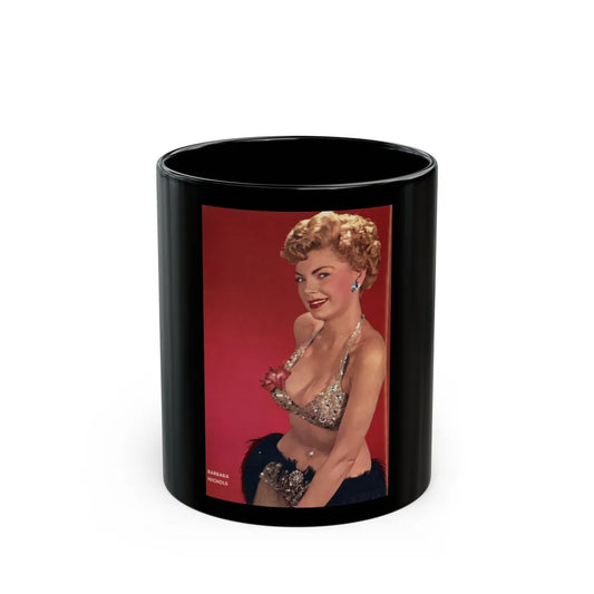 Barbara Nichols #490 - Page 2 of 2 with, Color Centerfold Photo from picture DIGEST Mag. April '57 (Vintage Female Icon) Black Coffee Mug-11oz-Go Mug Yourself