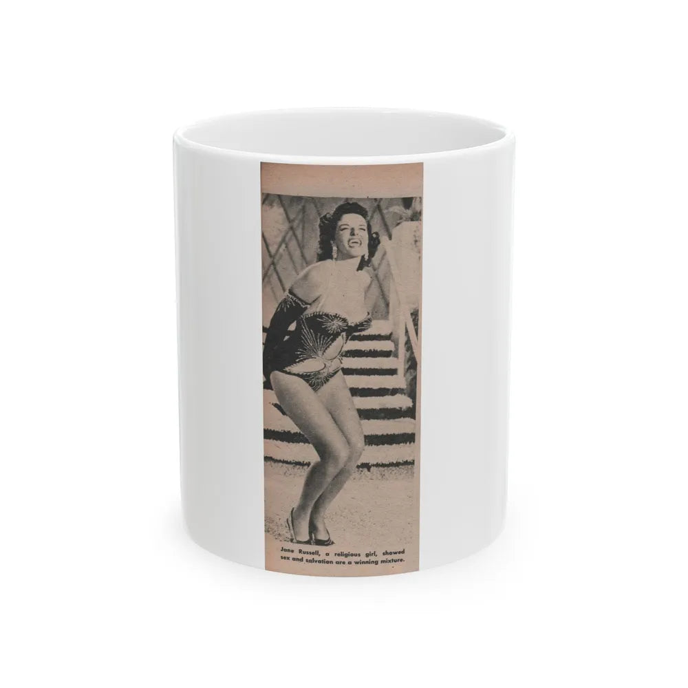 Jane Russell #192 - Picture Digest Dec. '56 - 1 B&W Photo & Caption (Vintage Female Icon) White Coffee Mug-11oz-Go Mug Yourself