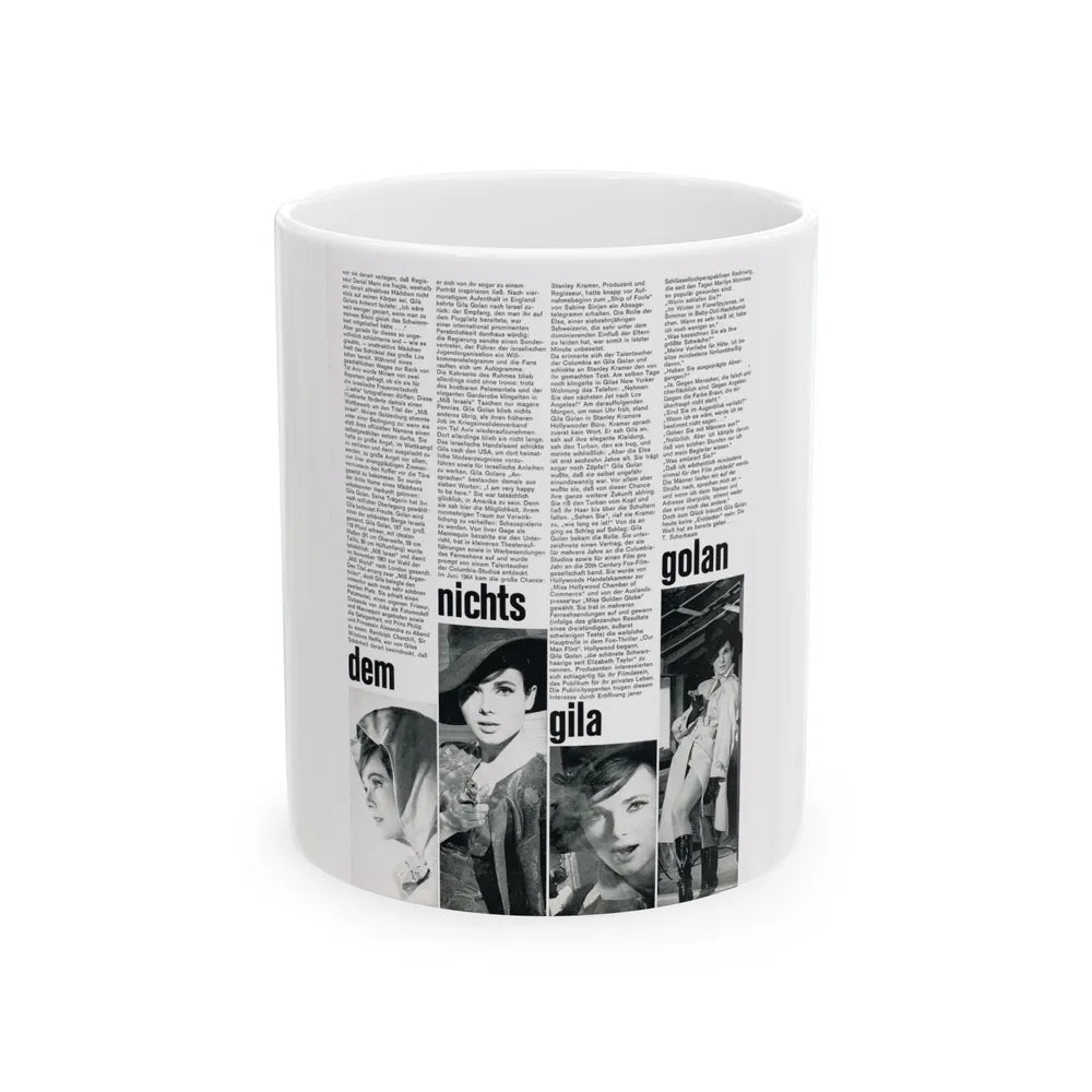 Gila Golan #183 (Vintage Female Icon) White Coffee Mug-11oz-Go Mug Yourself