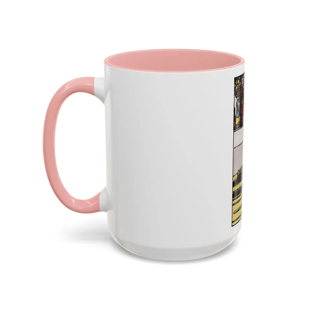 The 4 of Swords (Tarot Card) Accent Coffee Mug-Go Mug Yourself