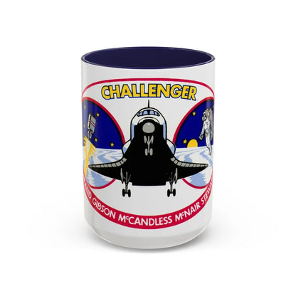 STS 41 b (NASA) Accent Coffee Mug-15oz-Navy-Go Mug Yourself