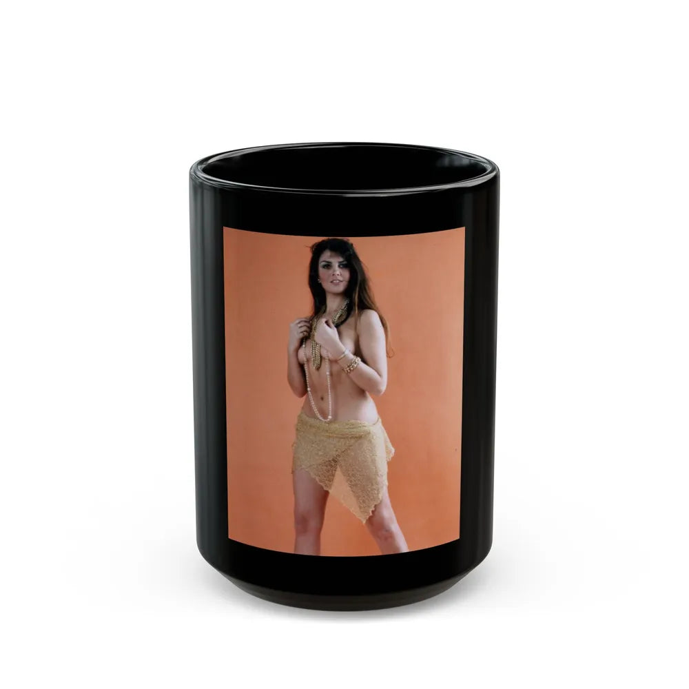 Caroline Munro #190 (Vintage Female Icon) Black Coffee Mug-15oz-Go Mug Yourself