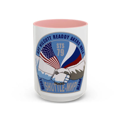 STS 79 (NASA) Accent Coffee Mug-15oz-Pink-Go Mug Yourself