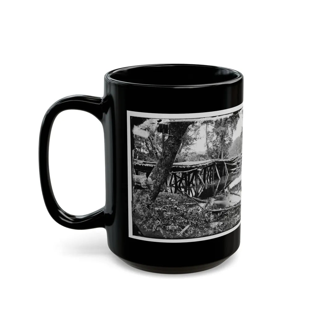 Chickahominy River, Va. Military Bridge Built By The 15th New York Volunteers Under Col. John Mcl. Murphy (U.S. Civil War) Black Coffee Mug-Go Mug Yourself