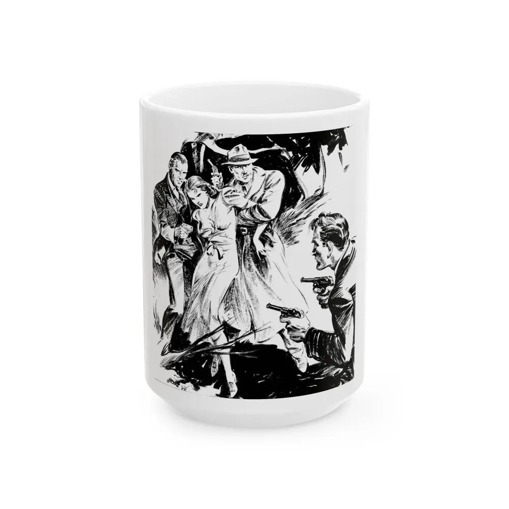 Crime pulp illustration - White Coffee Mug-15oz-Go Mug Yourself