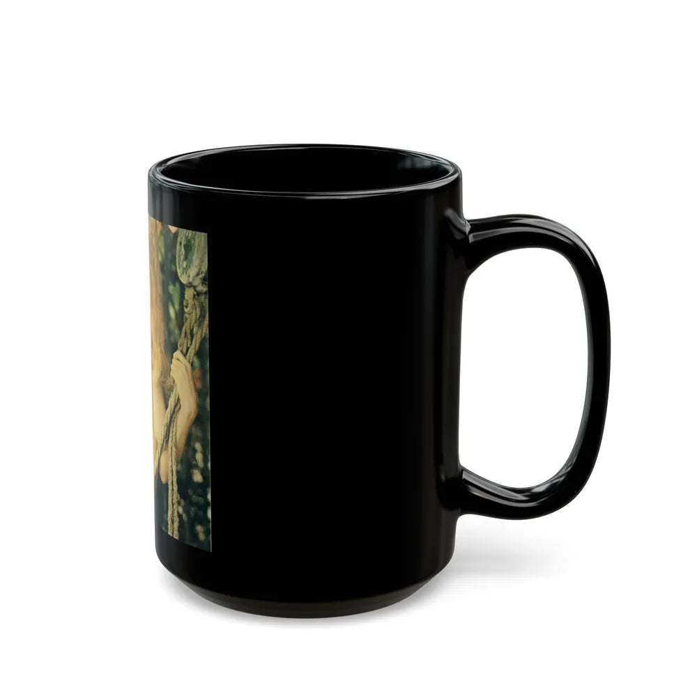 Francine York #23 - Topless (Vintage Female Icon) Black Coffee Mug-Go Mug Yourself