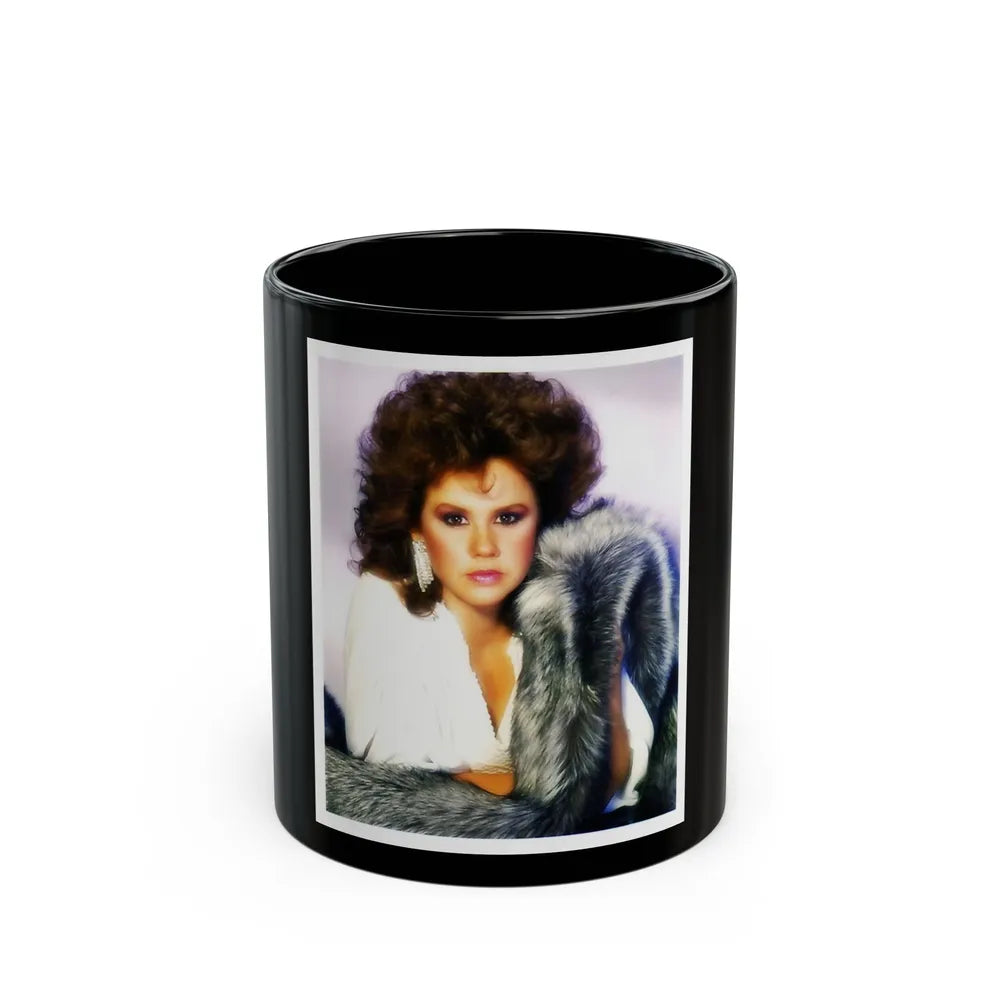 Linda Blair #258 (Vintage Female Icon) Black Coffee Mug-11oz-Go Mug Yourself