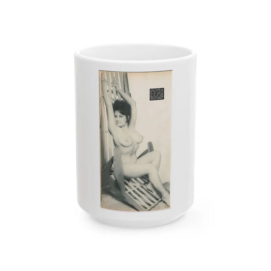 June Palmer #204 - Topless (Vintage Female Icon) White Coffee Mug-15oz-Go Mug Yourself