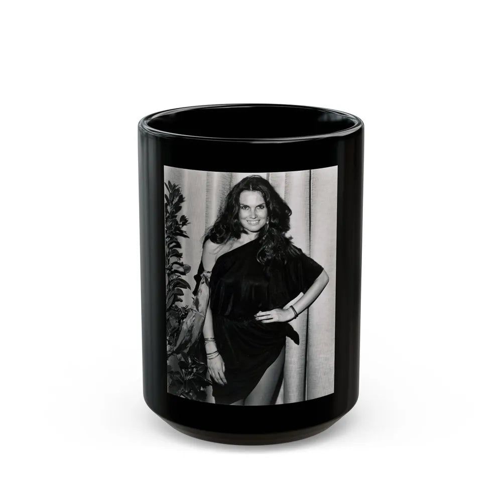 Caroline Munro #290 (Vintage Female Icon) Black Coffee Mug-15oz-Go Mug Yourself