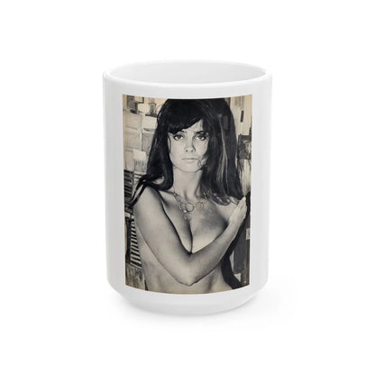 Caroline Munro #39 (Vintage Female Icon) White Coffee Mug-15oz-Go Mug Yourself