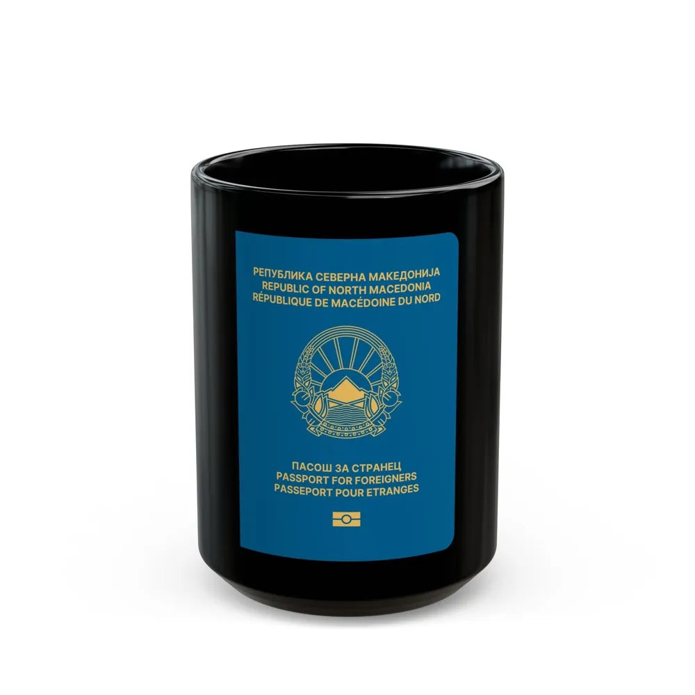 Macedonian Passport For Foreigners - Black Coffee Mug-15oz-Go Mug Yourself