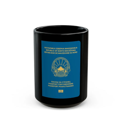 Macedonian Passport For Foreigners - Black Coffee Mug-15oz-Go Mug Yourself