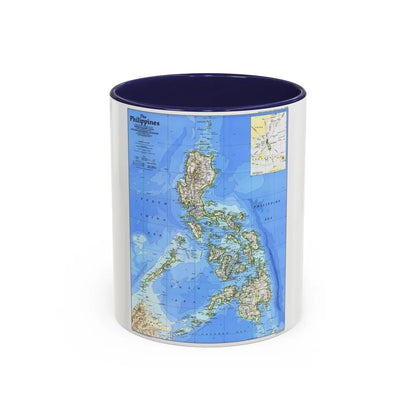 Philippines, The (1986) (Map) Accent Coffee Mug-11oz-Navy-Go Mug Yourself