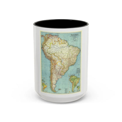 South America (1942) (Map) Accent Coffee Mug-15oz-Black-Go Mug Yourself