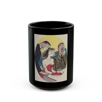 Dinner Dates cartoon - Black Coffee Mug-15oz-Go Mug Yourself