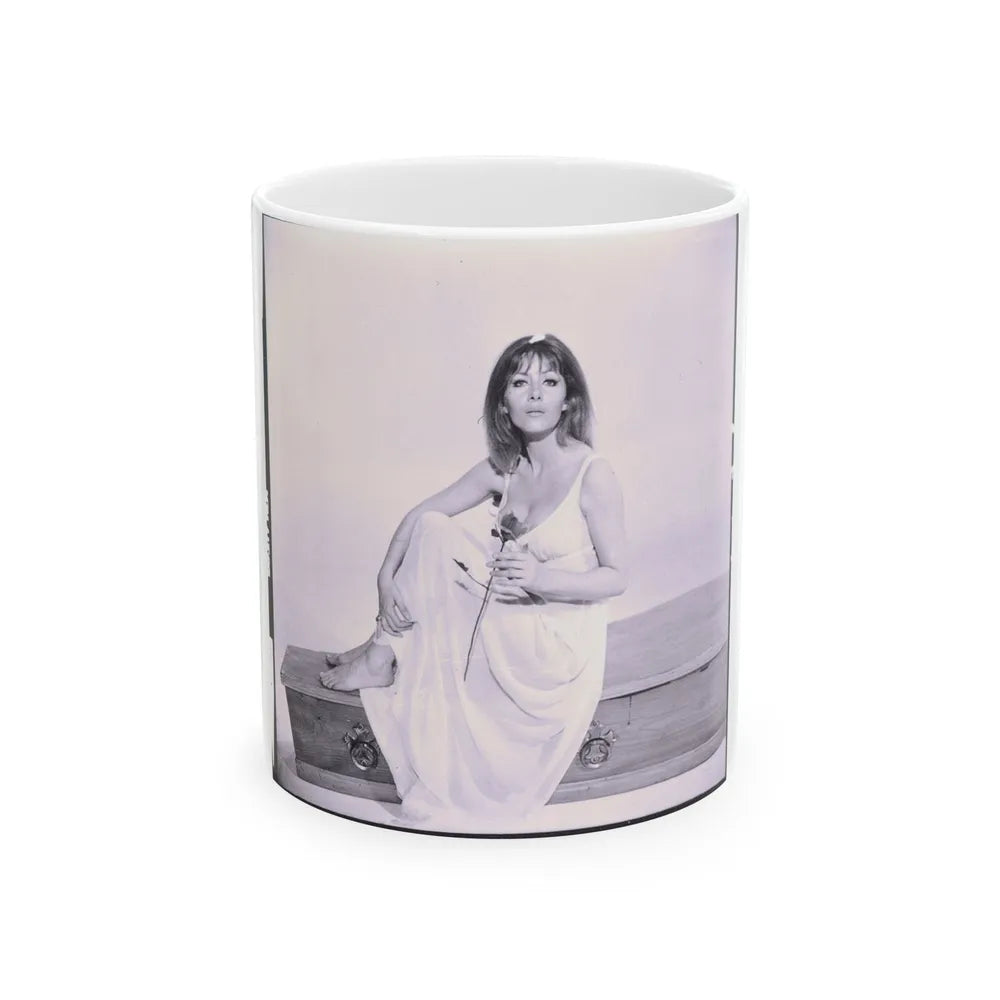 Ingrid Pitt #82 (Vintage Female Icon) White Coffee Mug-11oz-Go Mug Yourself