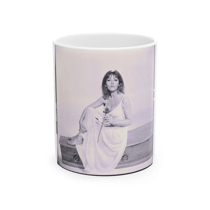 Ingrid Pitt #82 (Vintage Female Icon) White Coffee Mug-11oz-Go Mug Yourself