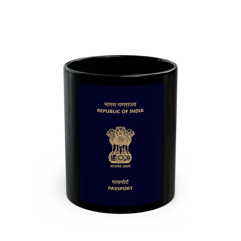 Indian Passport - Black Coffee Mug-11oz-Go Mug Yourself