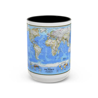 World Map (1988) (Map) Accent Coffee Mug-15oz-Black-Go Mug Yourself