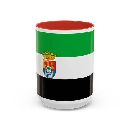 Flag of Extremadura Spain - Accent Coffee Mug-15oz-Red-Go Mug Yourself