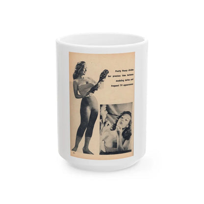 Penny Duncan #67 - [Pages 80] Pages 7 of 7 Featuring, Penny+2 B&W Photos & Caption on from BRIEF Digest Mag. Jan. '55 (Vintage Female Icon) White Coffee Mug-15oz-Go Mug Yourself