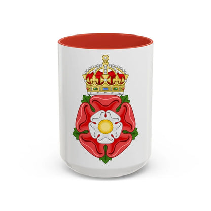 Tudor Rose, royally crowned - Accent Coffee Mug-15oz-Red-Go Mug Yourself