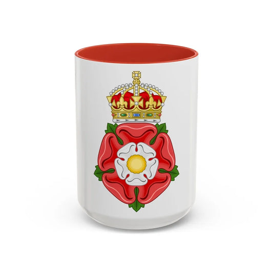 Tudor Rose, royally crowned - Accent Coffee Mug-15oz-Red-Go Mug Yourself