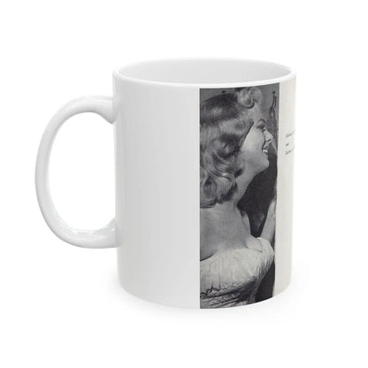 Norma Sykes #165 - 66 PHOTOGRAPHS OF Sabrina U.K. Pocket Mag. Pages 60 & 61 (Vintage Female Icon) White Coffee Mug-Go Mug Yourself