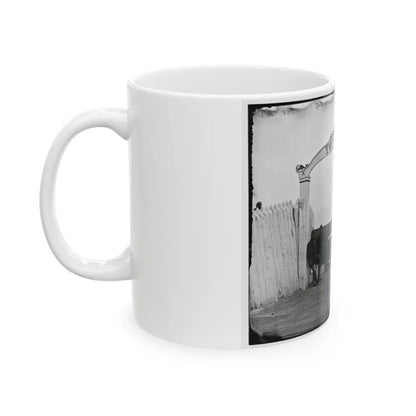 District Of Columbia. Men And Gun Of 3d Massachusetts Heavy Artillery At Ornamental Gate Of Fort Totten (U.S. Civil War) White Coffee Mug-Go Mug Yourself