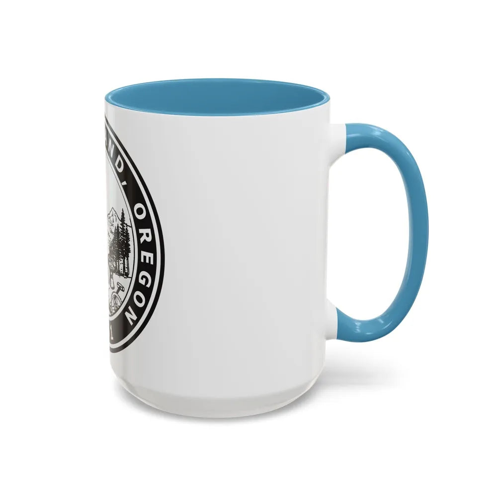 Seal of Portland Oregon - Accent Coffee Mug-Go Mug Yourself