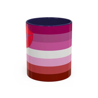 Lipstick lesbian Pride Flag - Accent Coffee Mug-11oz-Navy-Go Mug Yourself