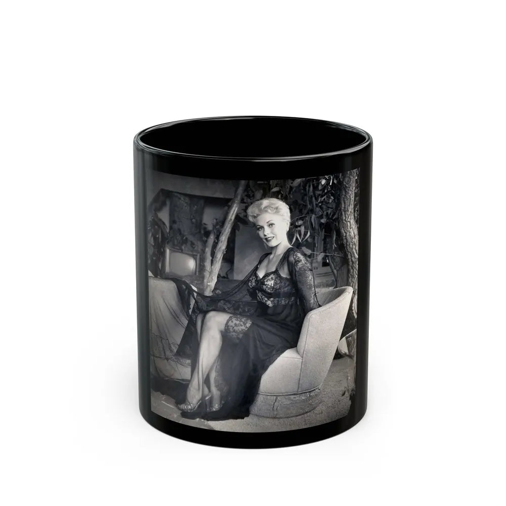 Kim Novak #251 (Vintage Female Icon) Black Coffee Mug-11oz-Go Mug Yourself