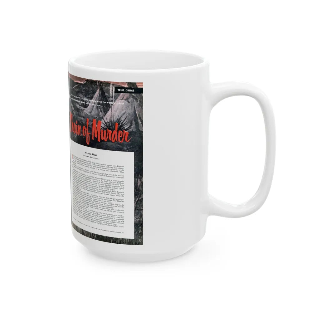 Chain of Murder, Cavalier, May 1953 - White Coffee Mug-Go Mug Yourself