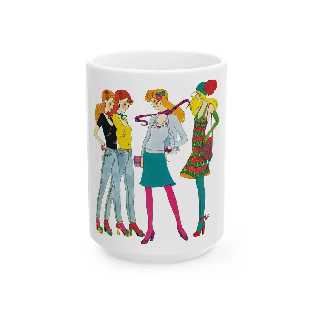 Fashion illustration, Destiny magazine, 1973 - White Coffee Mug-15oz-Go Mug Yourself