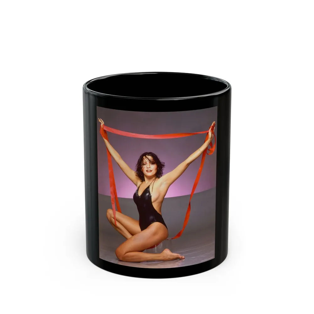 Barbara Carrera #14 (Vintage Female Icon) Black Coffee Mug-11oz-Go Mug Yourself