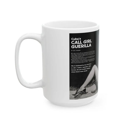 Cuba's Call Girl Guerilla, Adventure, December 1963 - White Coffee Mug-Go Mug Yourself