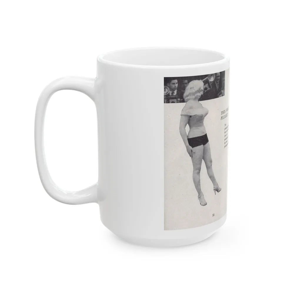 Norma Sykes #146 - 66 PHOTOGRAPHS OF Sabrina U.K. Pocket Mag. Pages 22 & 23 (Vintage Female Icon) White Coffee Mug-Go Mug Yourself