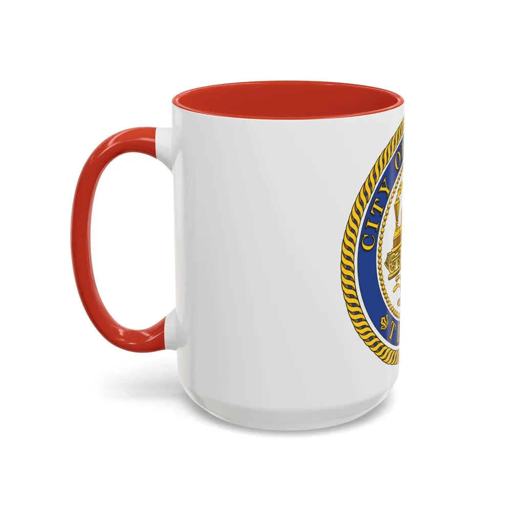 Seal of Houston Texas - Accent Coffee Mug-Go Mug Yourself