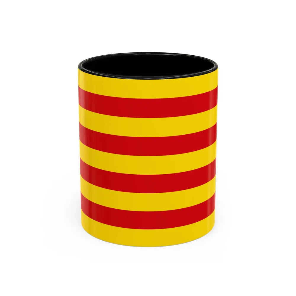 The Senyera the Flag of Catalonia Spain - Accent Coffee Mug-11oz-Black-Go Mug Yourself