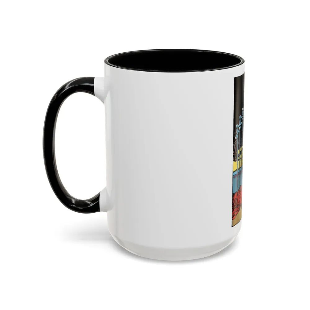 The 10 of Swords (Tarot Card) Accent Coffee Mug-Go Mug Yourself