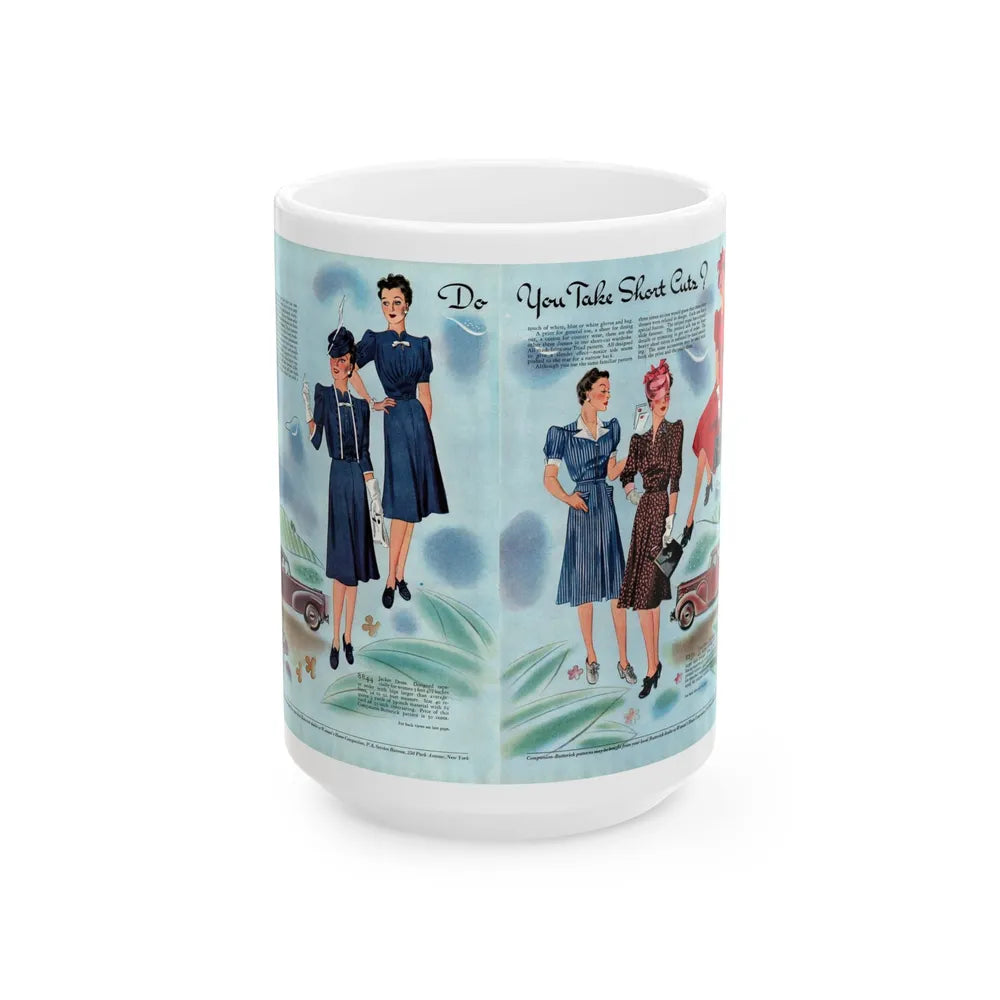 Do You Take Short Cutz, Woman's Home Companion, April 1940 - White Coffee Mug-15oz-Go Mug Yourself