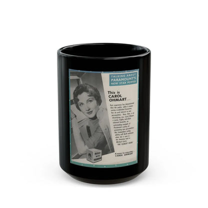 Carol Ohmart #54 - Paramount Trade Add (Vintage Female Icon) Black Coffee Mug-15oz-Go Mug Yourself