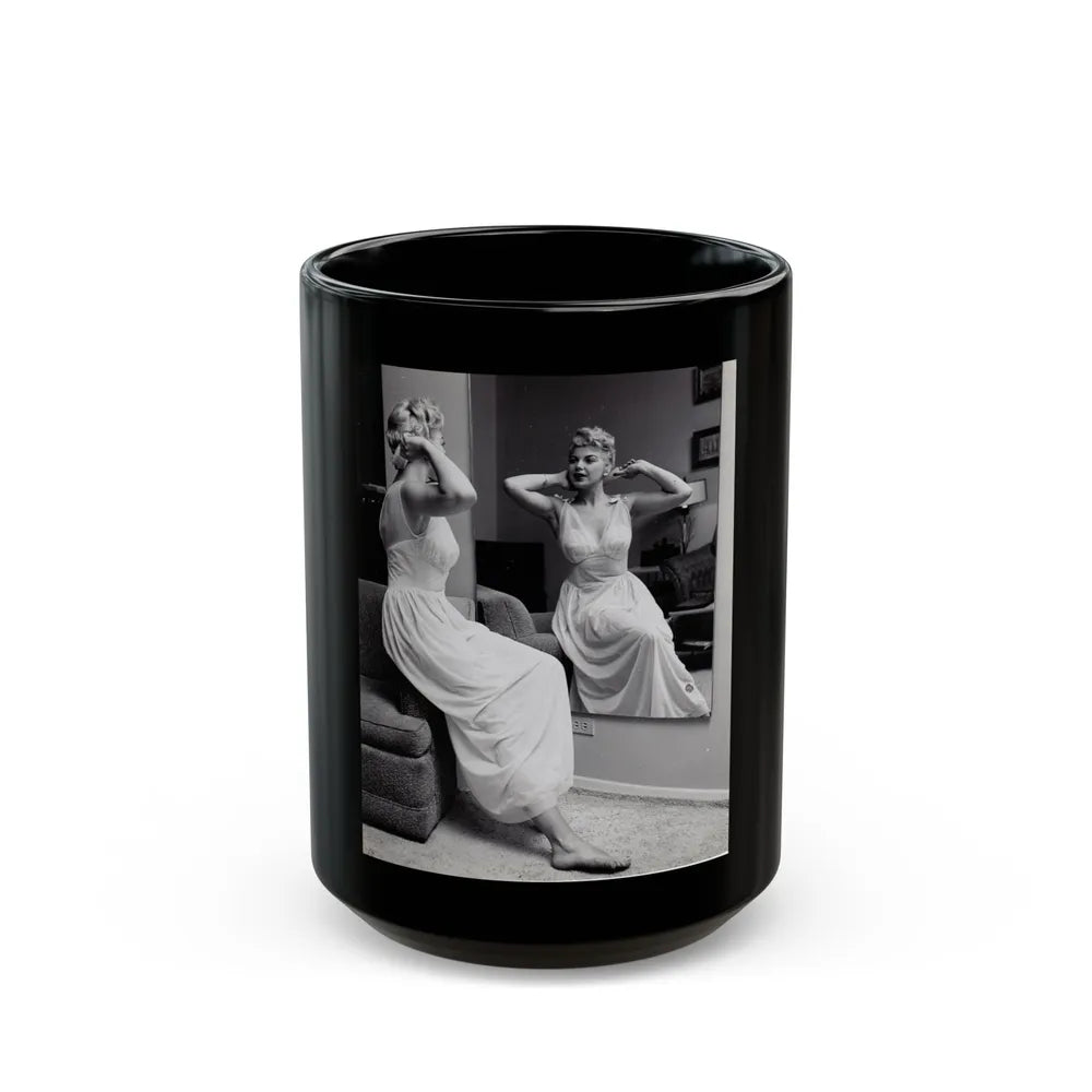 Barbara Nichols #577 (Vintage Female Icon) Black Coffee Mug-15oz-Go Mug Yourself