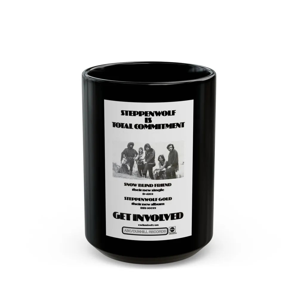 Steppenwolf 1971 (Music Poster) Black Coffee Mug-15oz-Go Mug Yourself