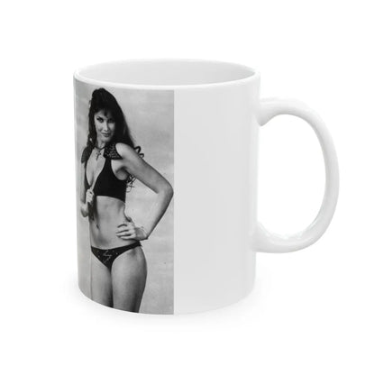 Caroline Munro #219 (Vintage Female Icon) White Coffee Mug-Go Mug Yourself