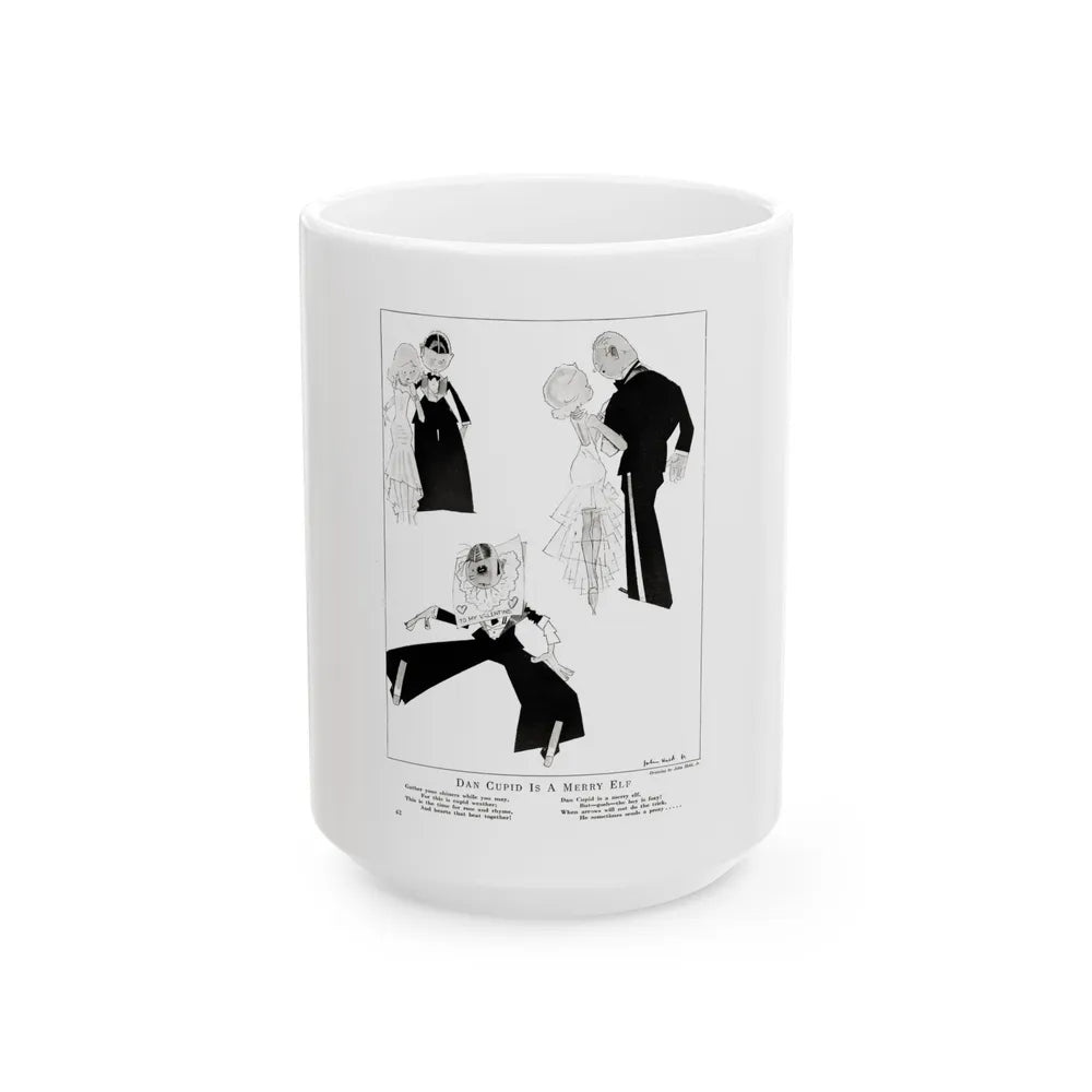 Dan Cupid Is A Merry Elf, Smart Set Magazine, February 1930 - White Coffee Mug-15oz-Go Mug Yourself